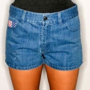 RARE STUSSY X MADEME American Flag Denim Shorts